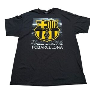FC Barcelona men’s Graphic T-Shirt Soccer Futbol black size XL short sleeve NWOT